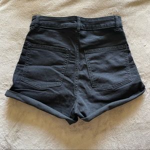 H&M Black Stretch Denim Shorts